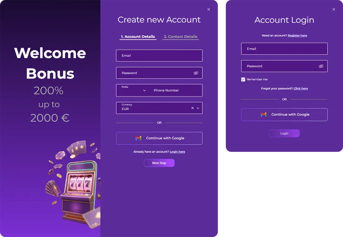 SlotRoyals registration and login